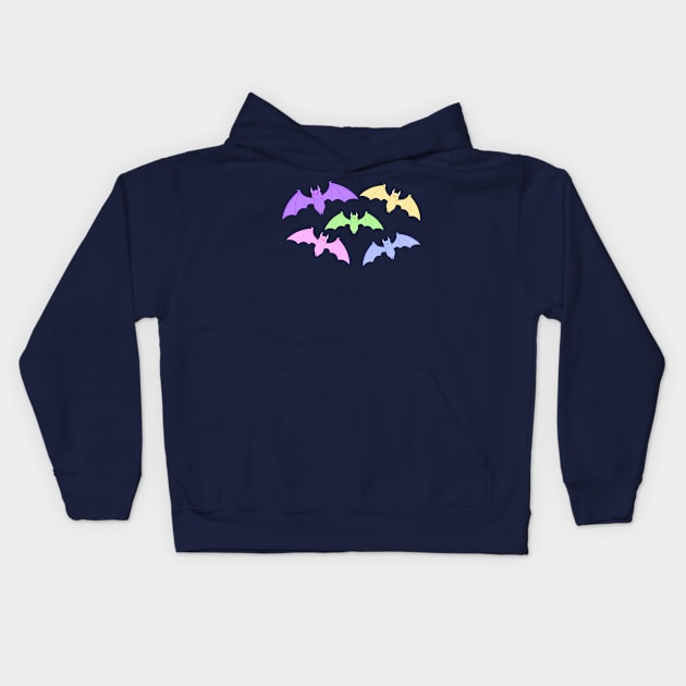 Kawaii Pastel Halloween Bat Design Kids Hoodie by SupernovaAda